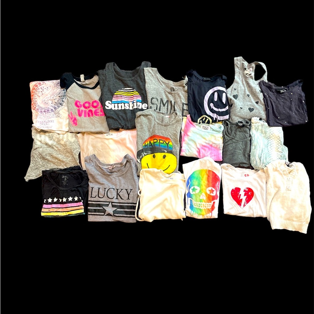 HUGE 19 piece lot trendy girls tops sz 10-14 🔥😎 Lauren Moshi T2Love Chaser